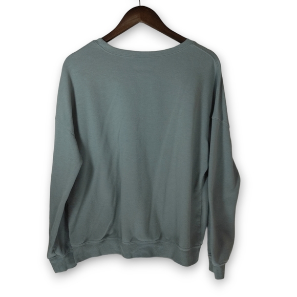 MTV Sage Green Leopard Print Logo Sweatshirt - Picture 2 of 6